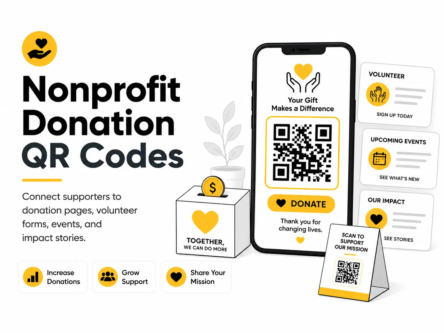 Nonprofit donation QR code connecting supporters to a giving page